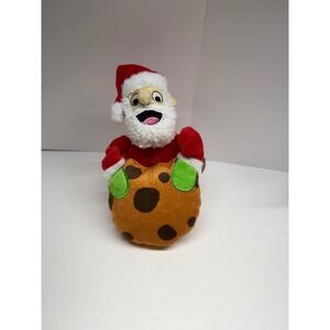 BarkBox Santa Claus Cookie Plush Dog Toy Squeaky Crinkle Holiday Christmas Red